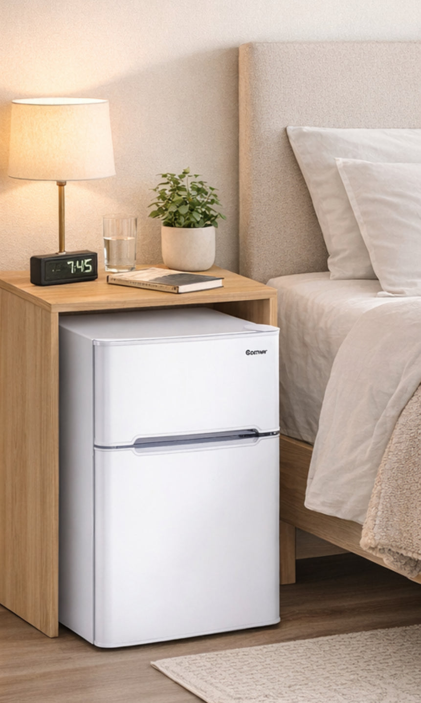 Costway 3.2 Cubic Feet Freestanding Mini Fridge with Freezer