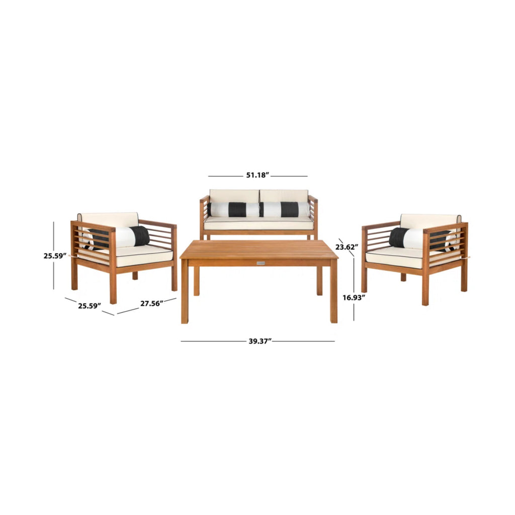 4-Person Patio Conversation Set w/ Cushions