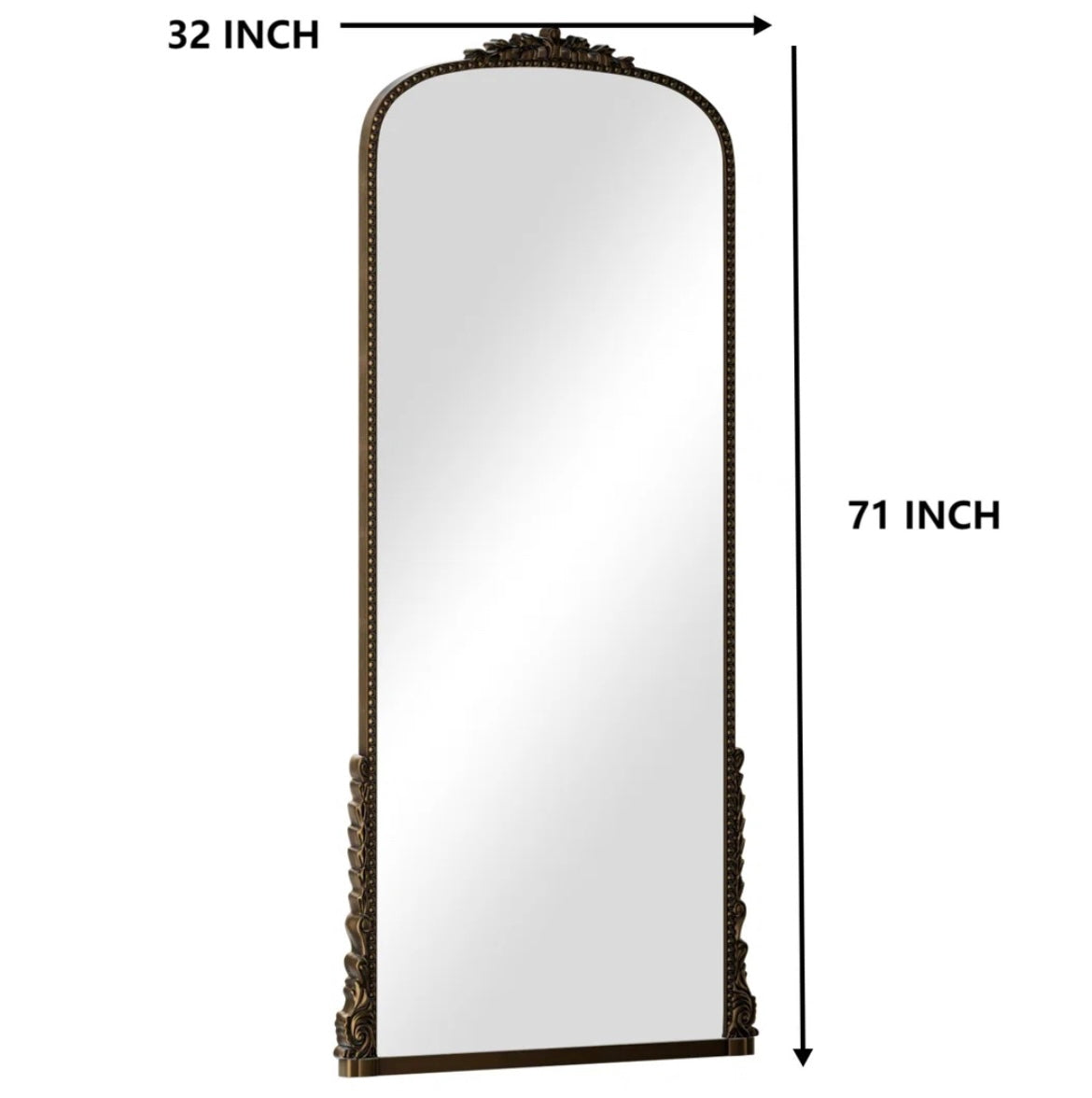 Vintage Arched Standing Mirror