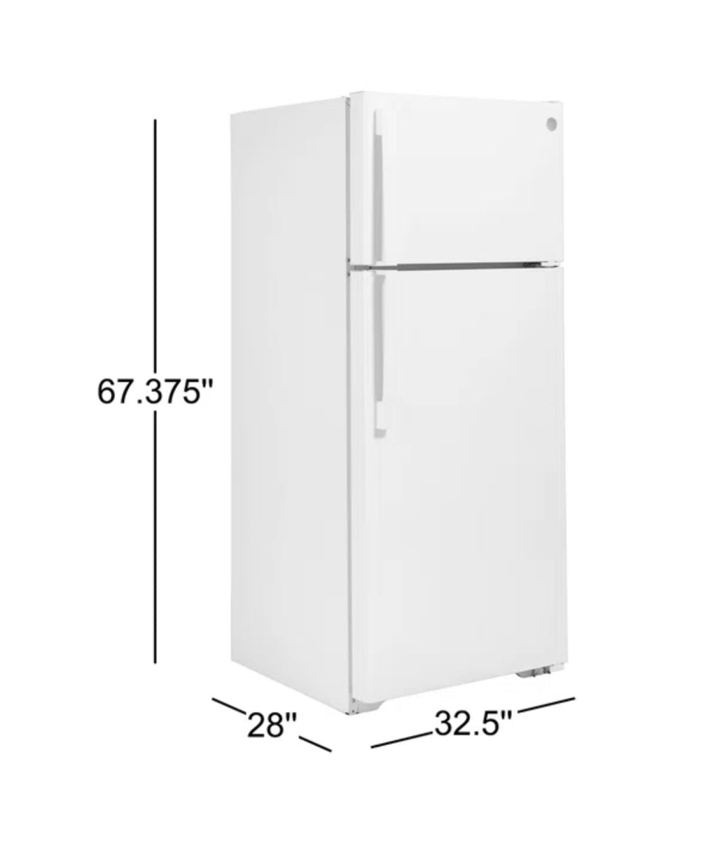 GE 28" 17.5 Cubic Feet Top Freezer Refrigerator
