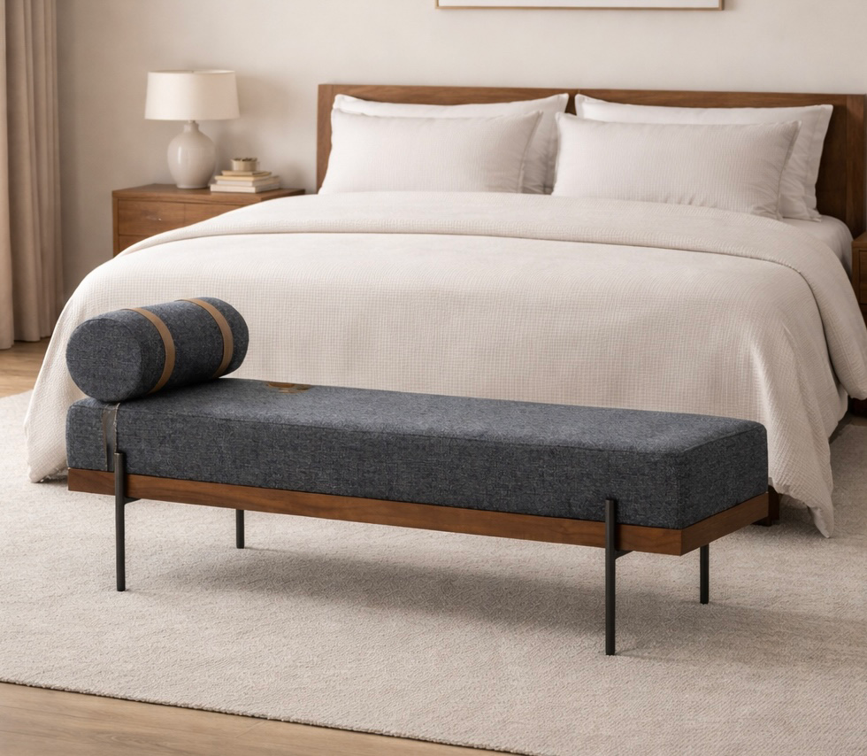 48” Modern Bench w/ Removable Pillows