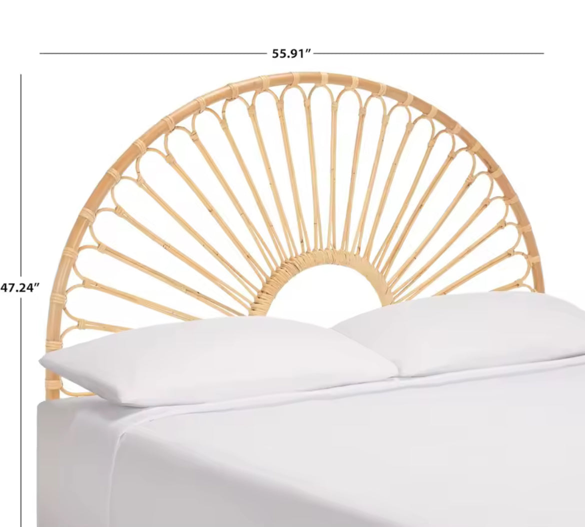 Natural Rattan Arched Headboard