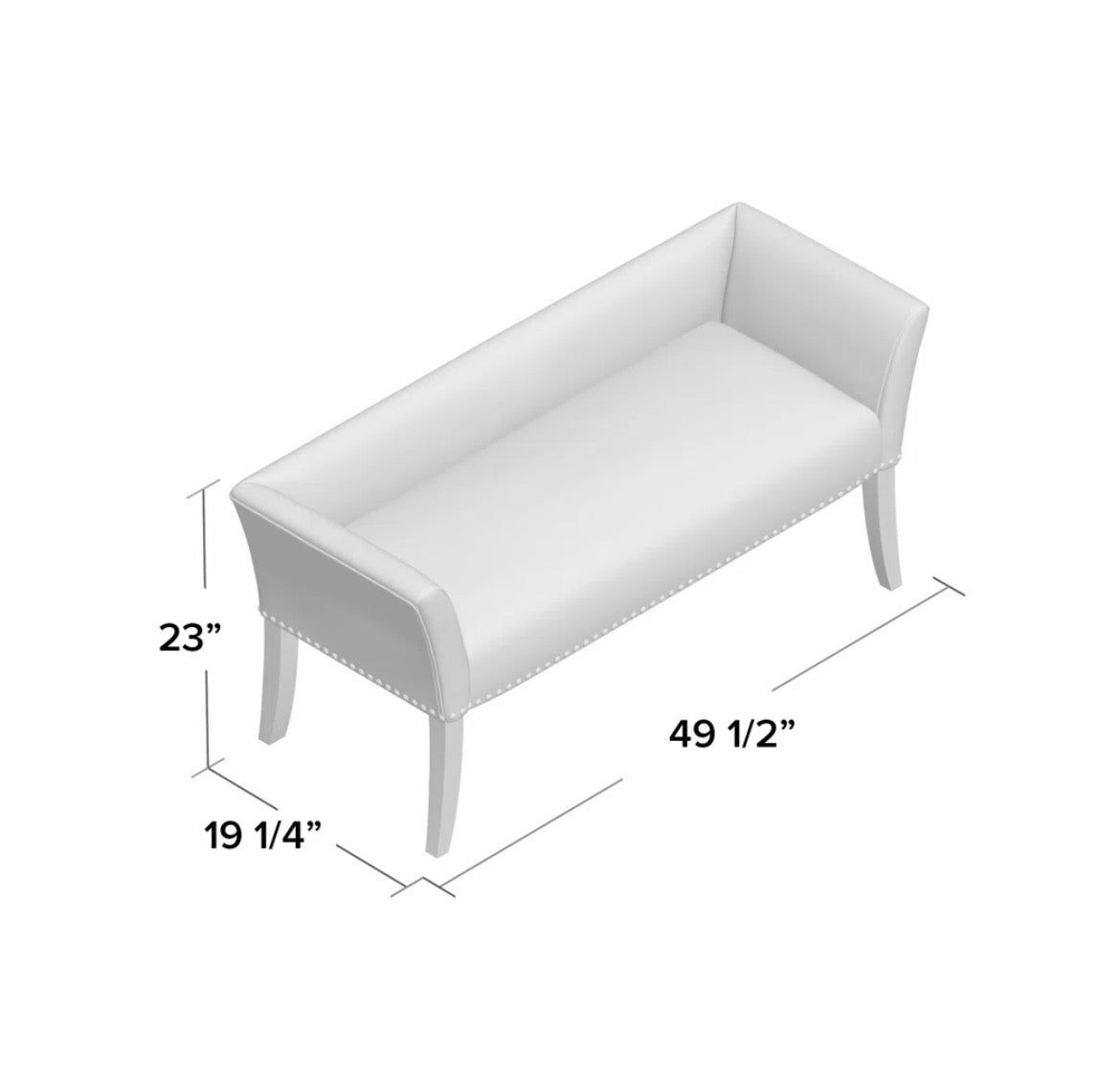 49.5” Nailhead Bench