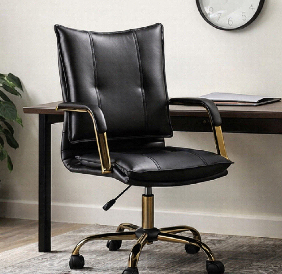 Faux Leather Task Chair w/ Padded Arms