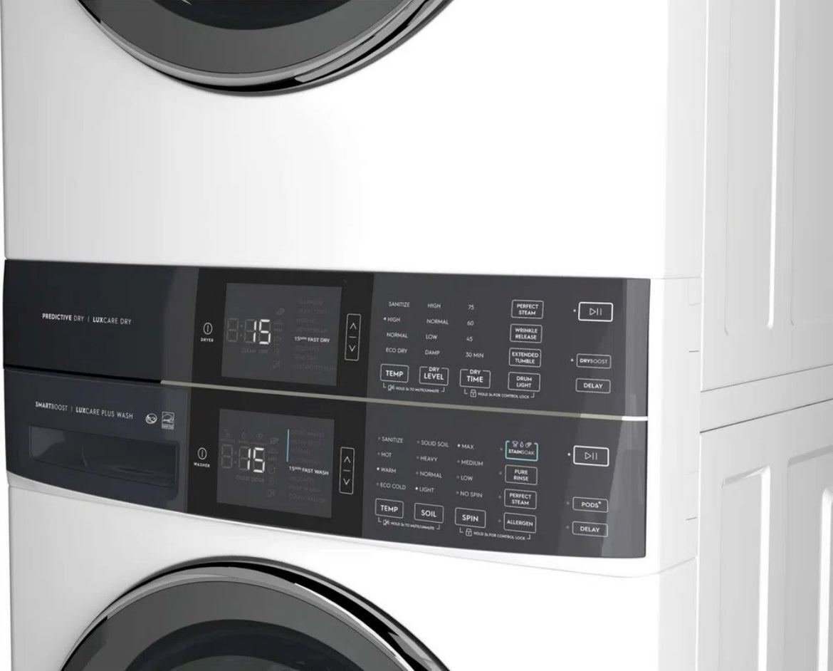 Electrolux Laundry Tower Single Unit Front Load Washer & Gas Dryer