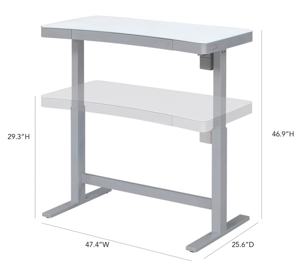 Adjustable Glass Top Standing Desk