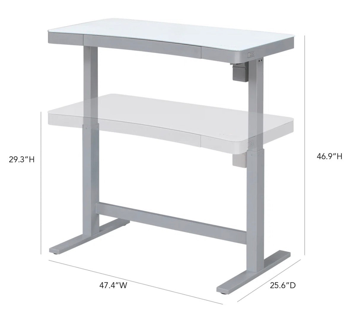 Adjustable Glass Top Standing Desk