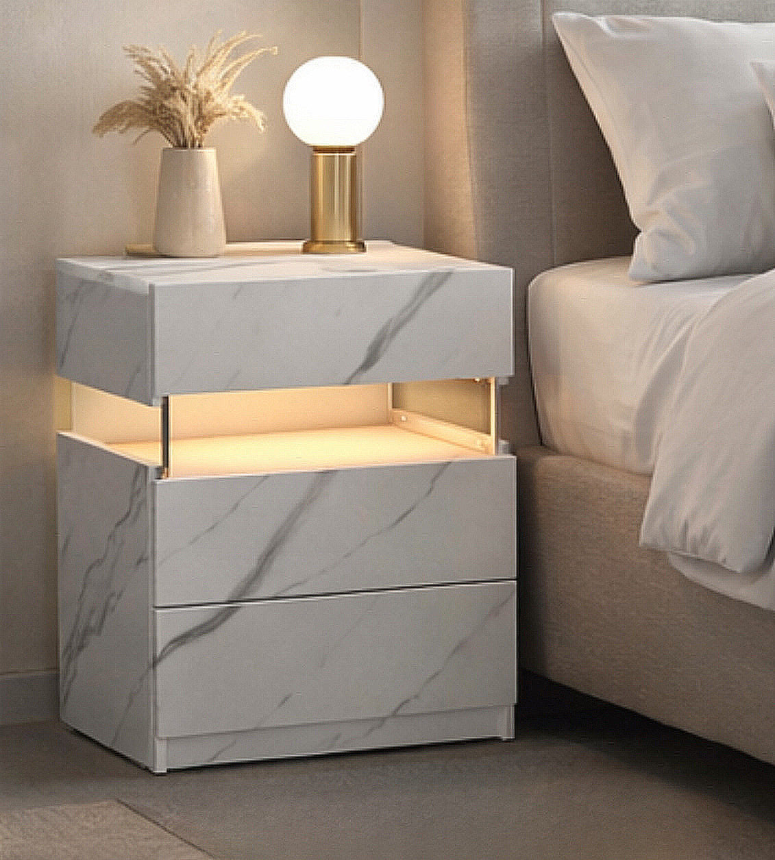Modern LED Nightstand (Set of 2)