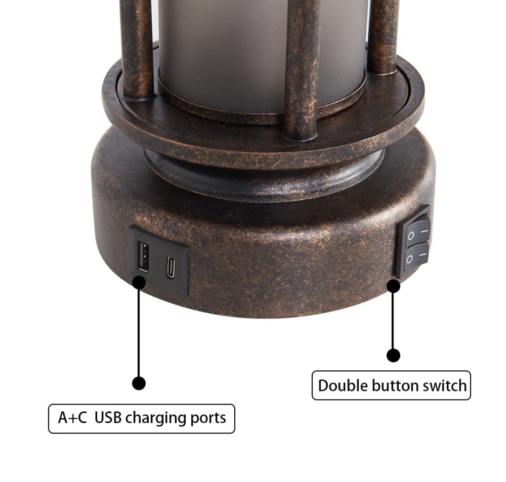 Night Light Table Lamp w/ USB Ports (Set of 2)