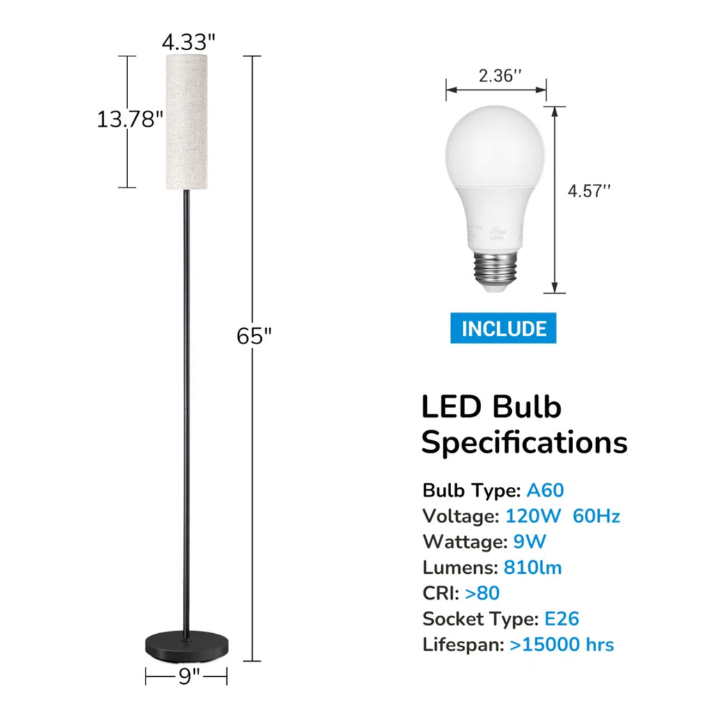 65'' Traditional Floor Lamp