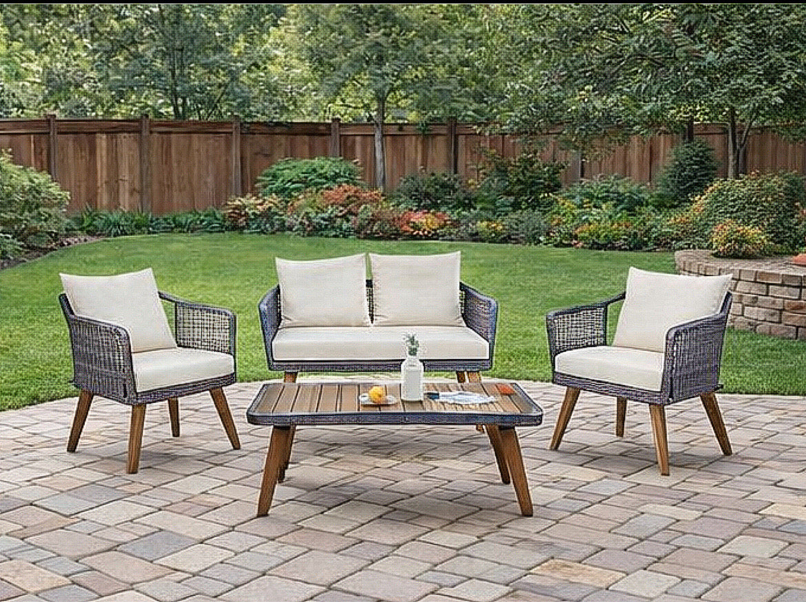 Sofa Seating Group w/ Table and Cushions
