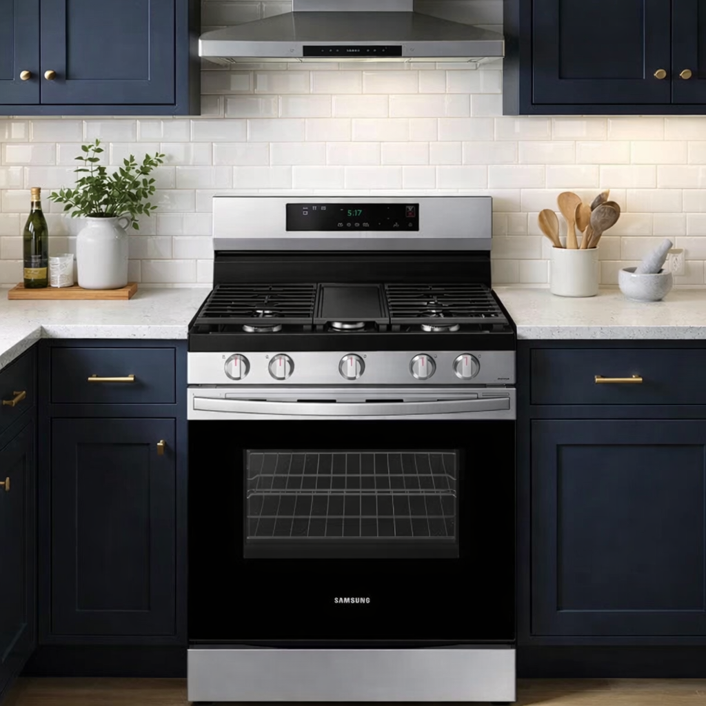 Samsung 6.0 Cubic Feet Smart Freestanding Gas Stove w/ Integrated Griddle