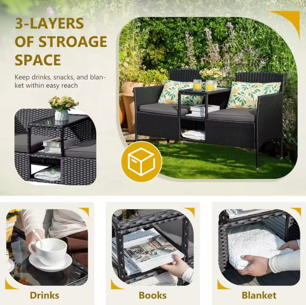2-Seat Outdoor Furniture Patio Set