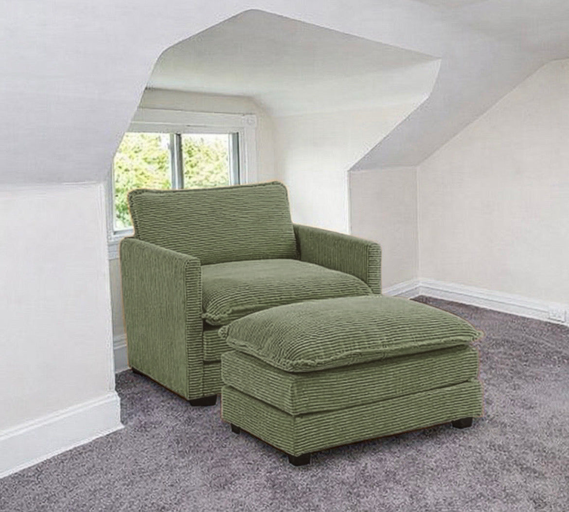 Upholstered Corduroy Armchair