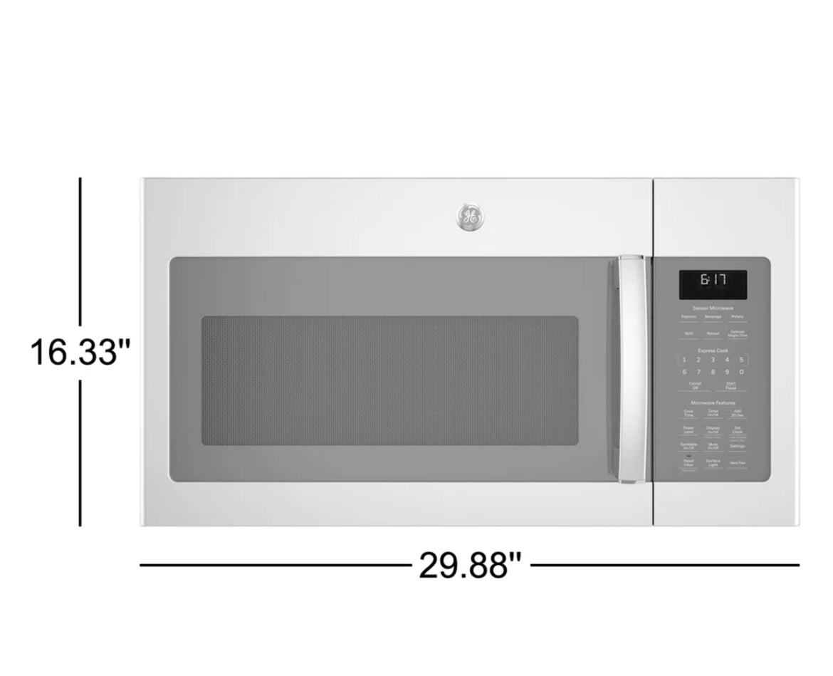 GE 30" 1.7 Cubic Feet Convertible Over-The-Range Microwave w/ Sensor Cooking