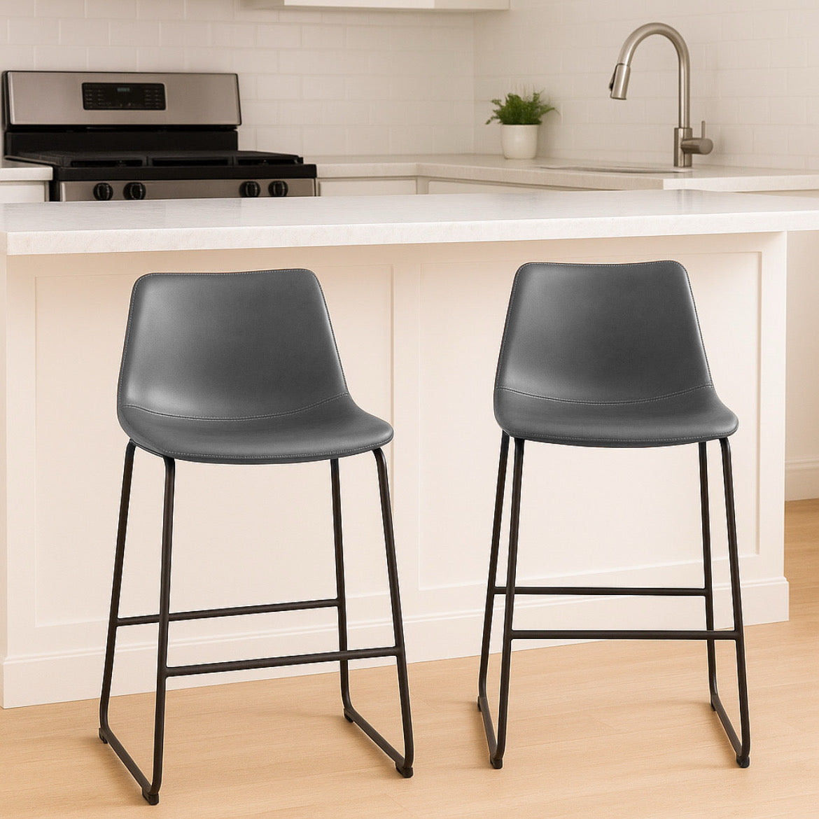 Urban Armless Bar Stools (Set of 2)