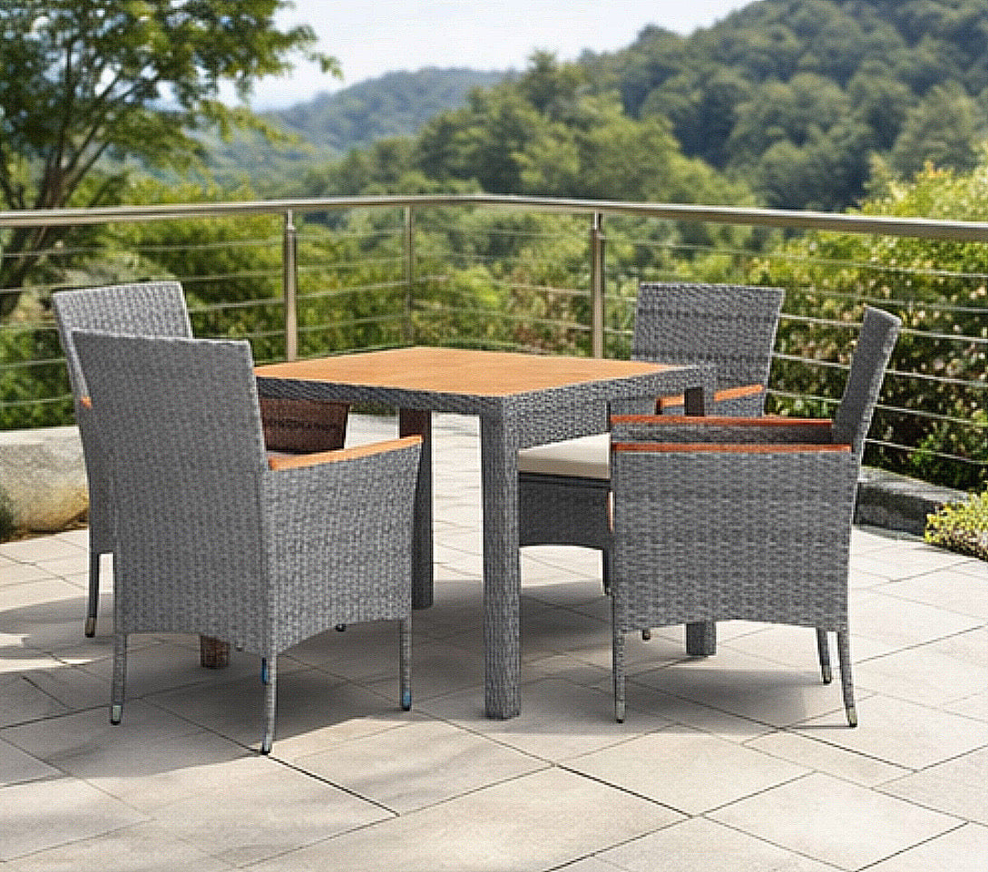 Patio Square Table Set w/ Cushions