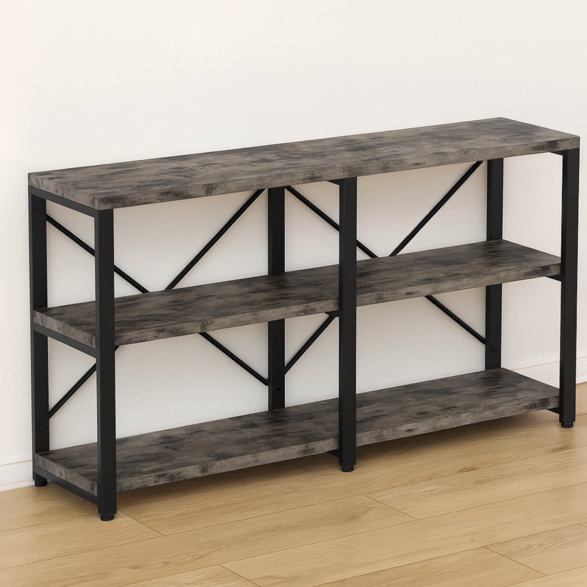3-Tier Double Wide Bookshelf