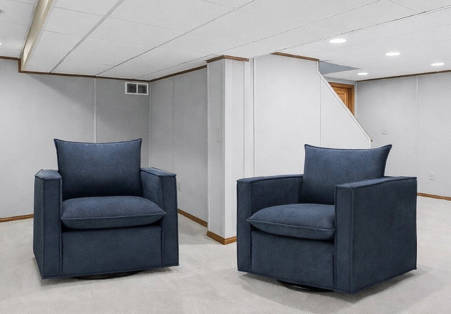 Upholstered Swivel Armchair (Set of 2)
