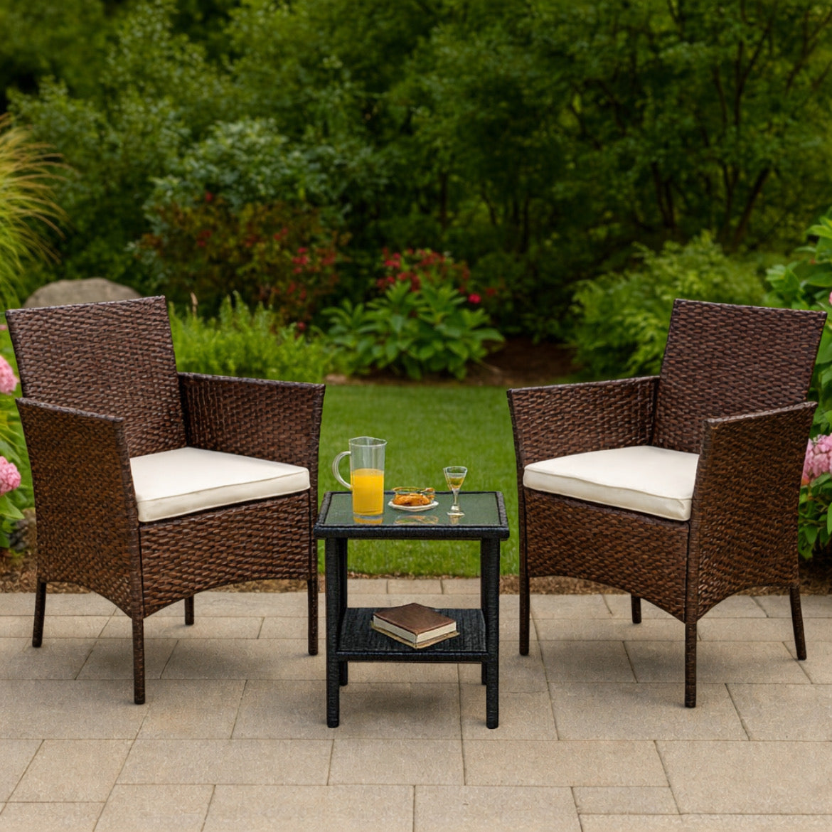 Rattan Outdoor Patio Chairs (Set of 2)