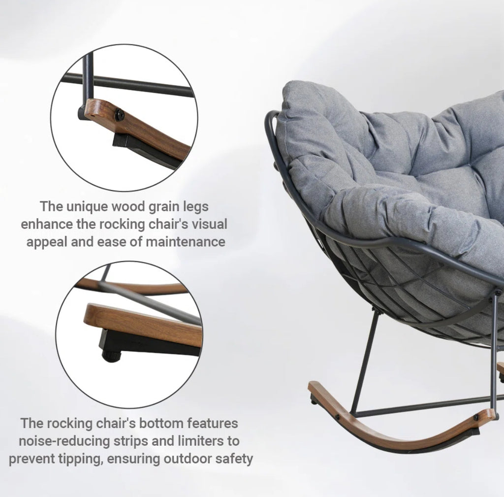 Coated Steel Outdoor Rocking Chair