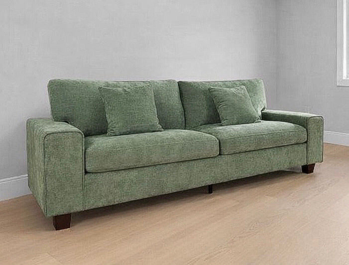 Small Space Velvet Couch w/ 2 Pillows