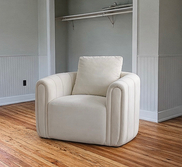 Swivel Armrest Barrel Chair