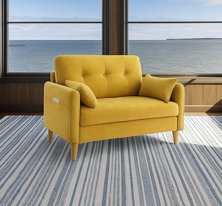 Chenille Loveseat w/ 2 Pillows