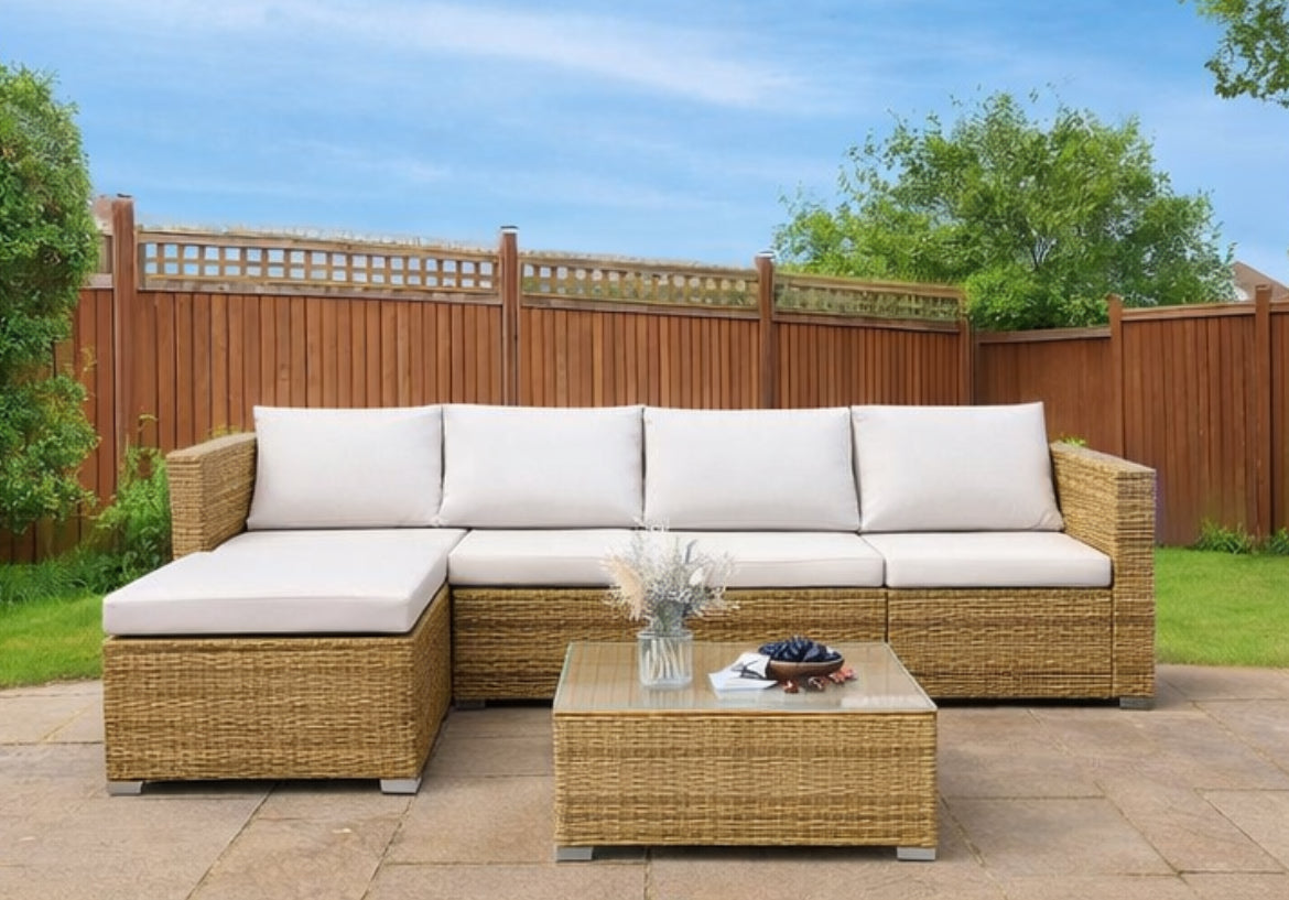 3-Piece L-Shaped Outdoor Patio Sofa Set