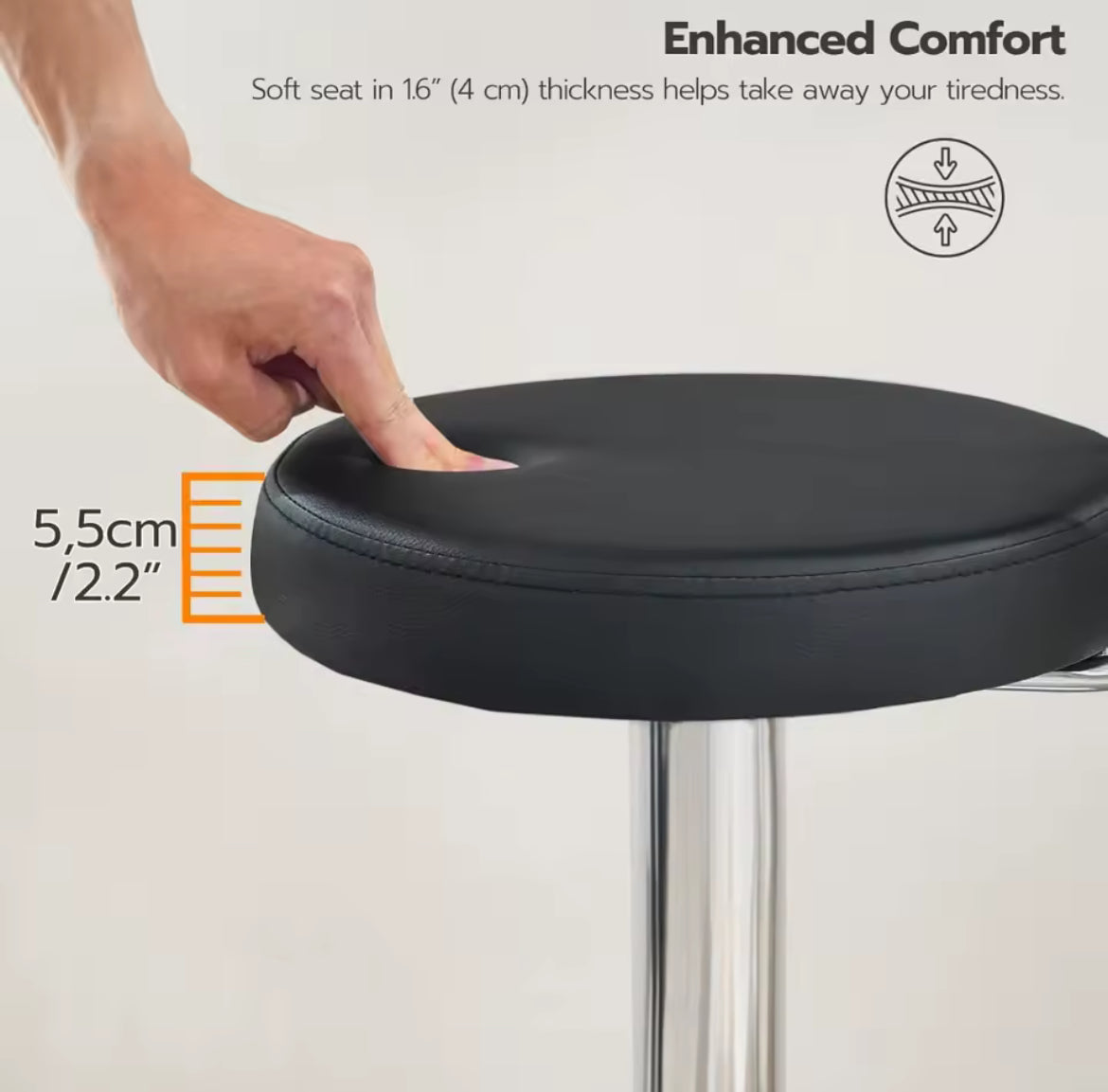 Adjustable Office Rolling Stool