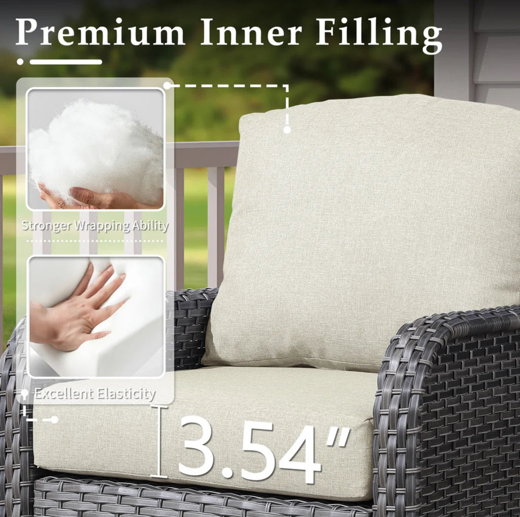 Backyard Patio Chairs w/ Premium Cushions (Set of 2)