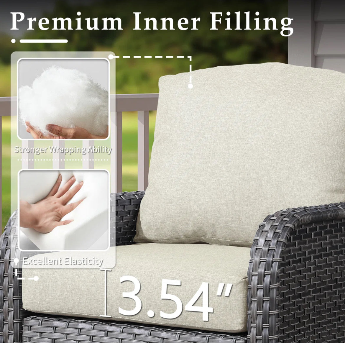 Backyard Patio Chairs w/ Premium Cushions (Set of 2)