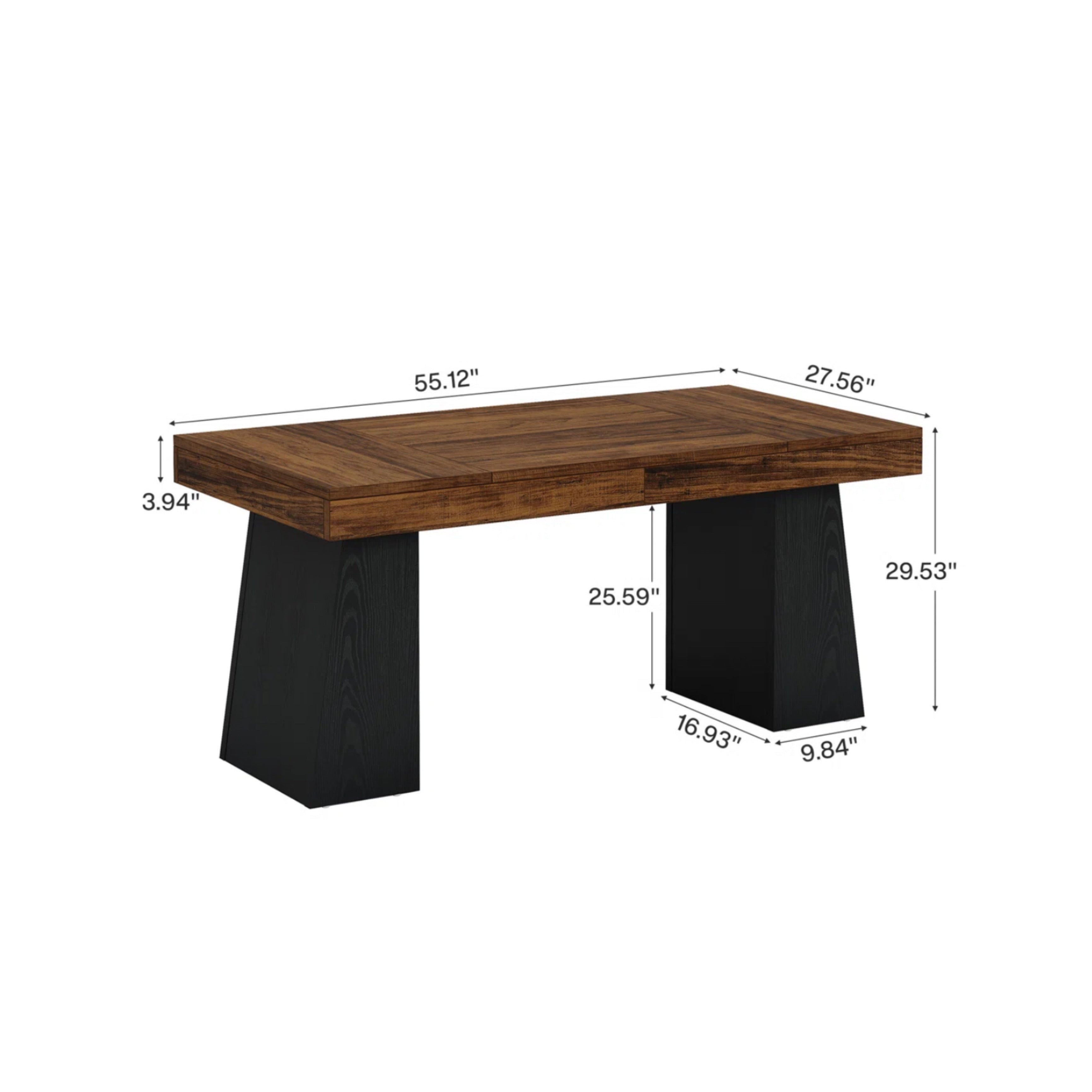 55” Executive Desk w/ Double Trapezoid Base