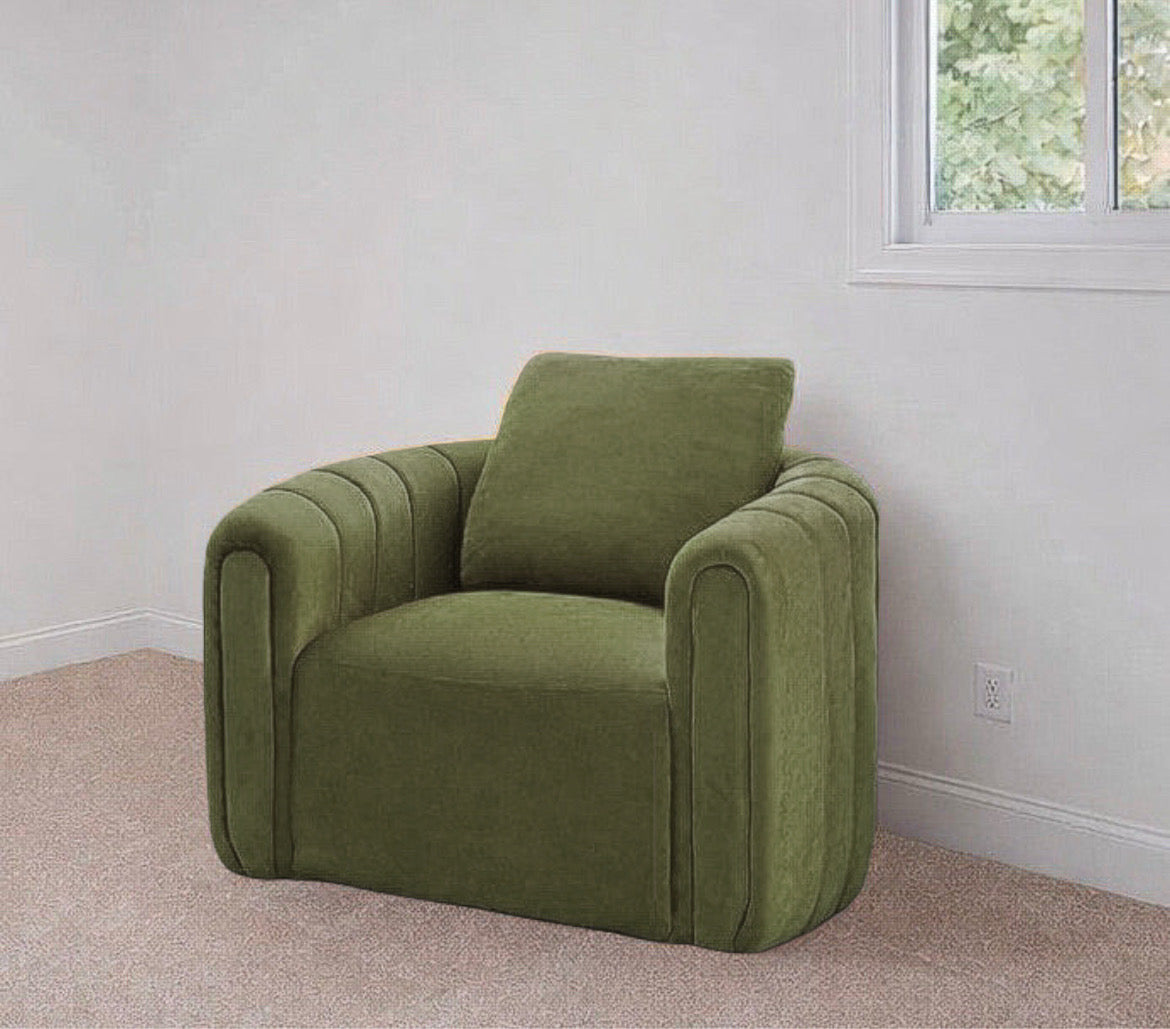 Swivel Armrest Barrel Chair