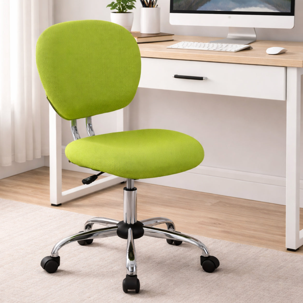 Swivel Office Chair w/ Padded Seat & Chrome Base