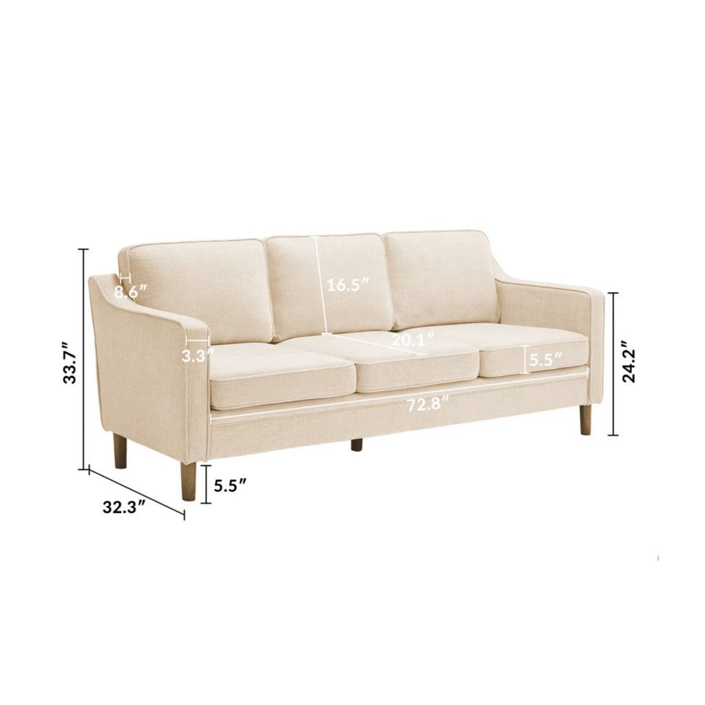 3-Seat Upholstered Sofa