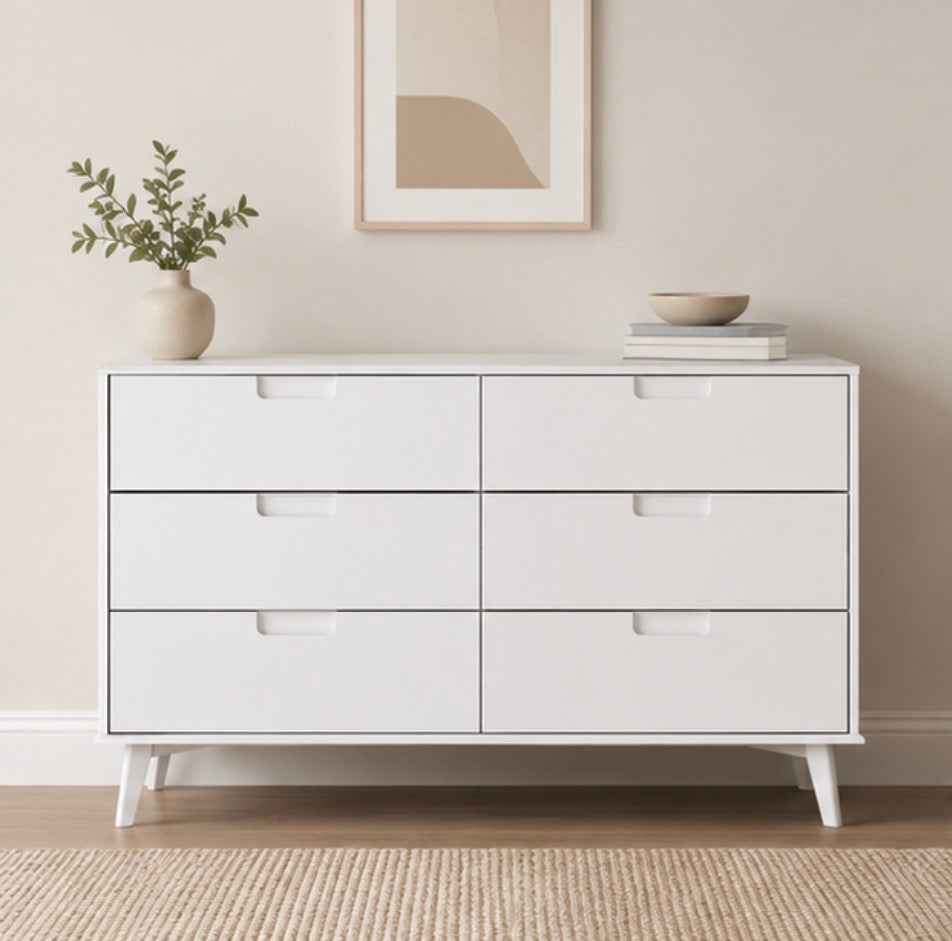 6-Drawer Solid Wood Double Dresser