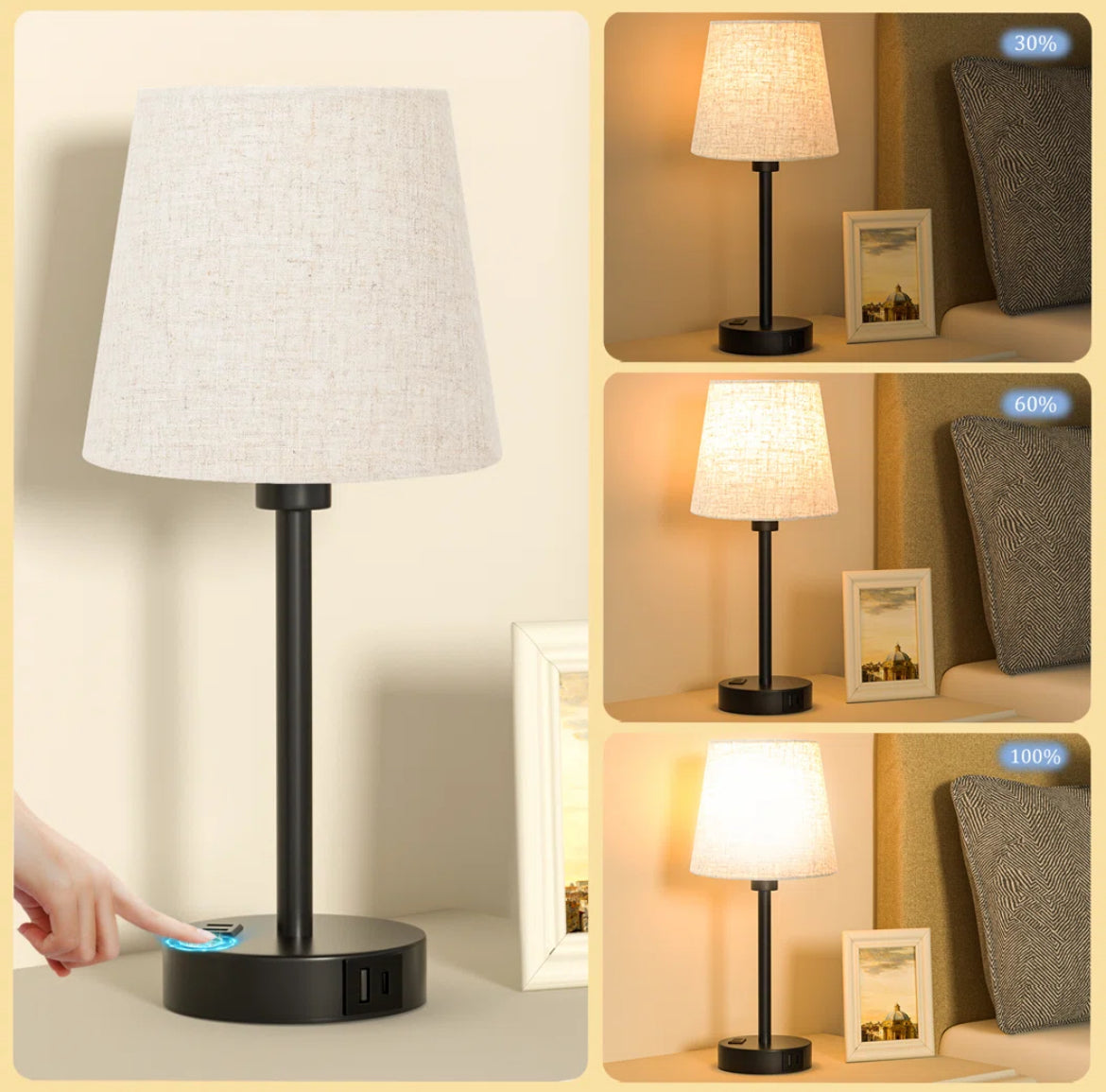 Minimal Table Lamp Set w/ Touch Control (Set of 2)