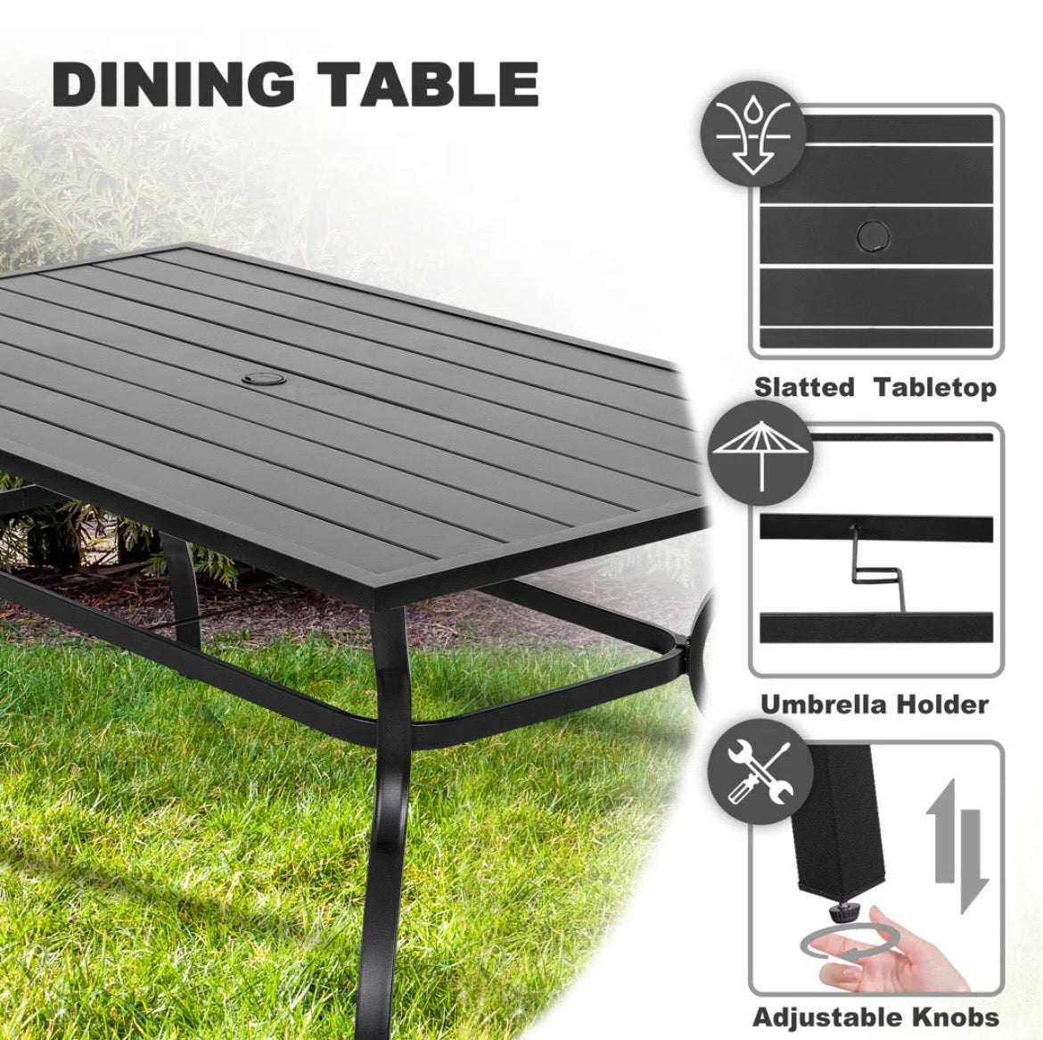 6-Person Metal Dining Set