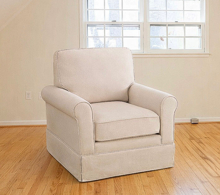 Upholstered Swivel Arm Accent Chair