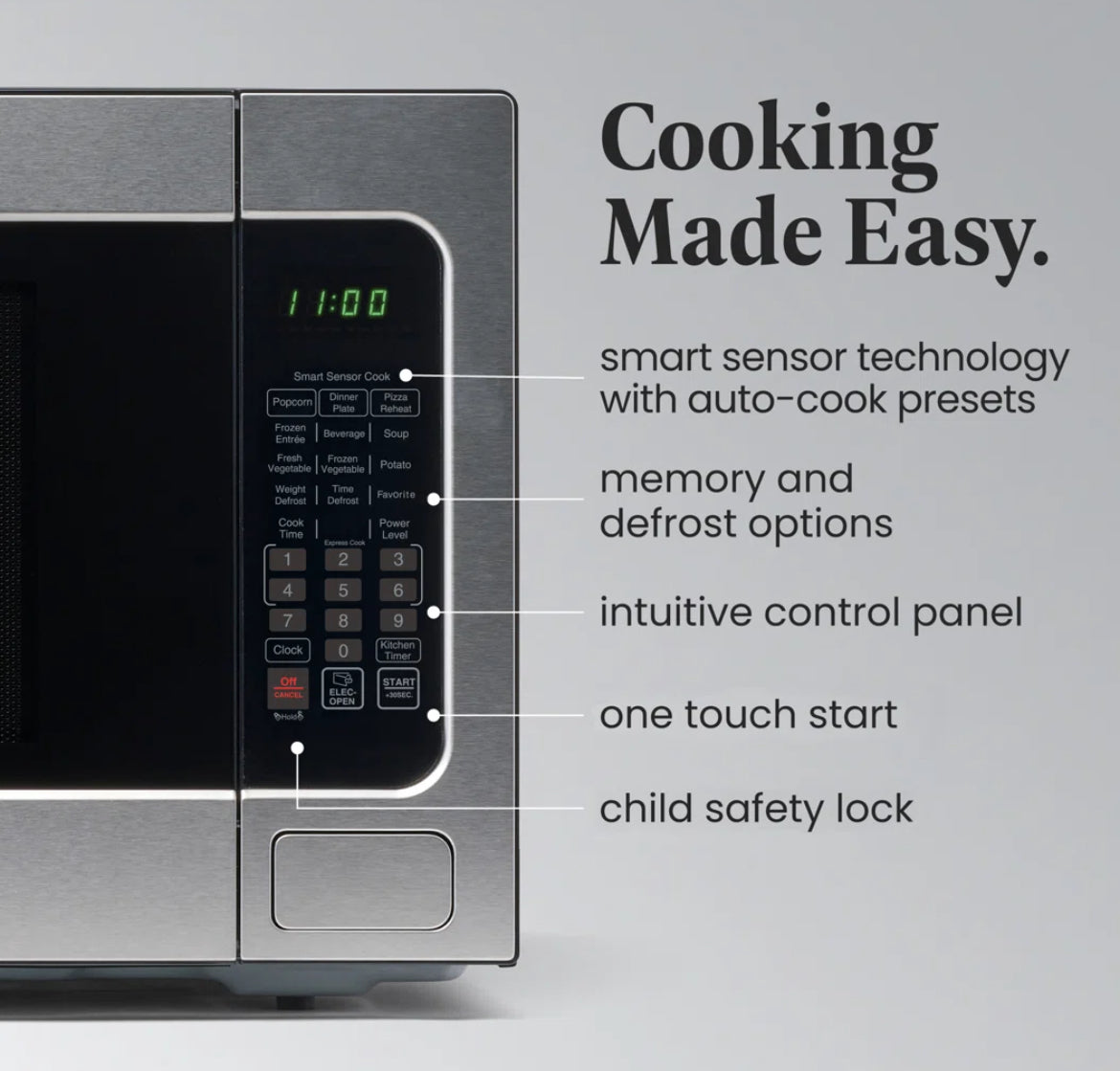Farberware 2.2 Cubic Feet Professional & Smart Microwave Oven w/ Sensor Cooking