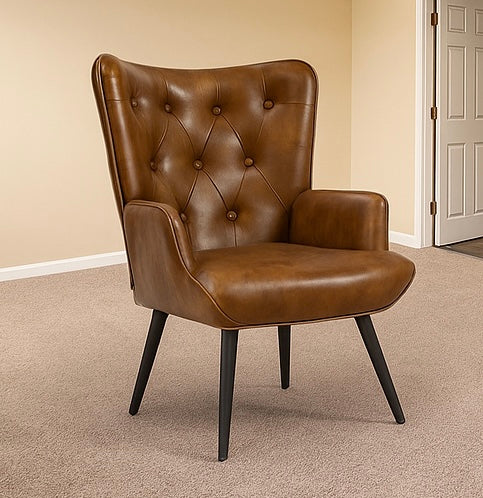 Tufted-Button Wingback Armchair