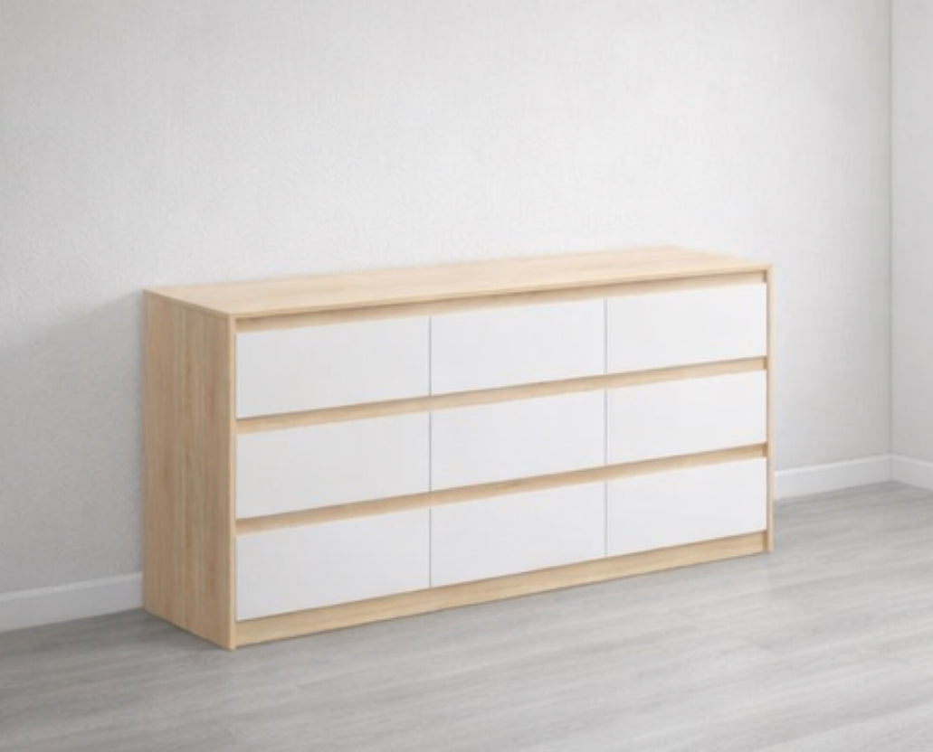 Modern 9-Drawer Wood Dresser