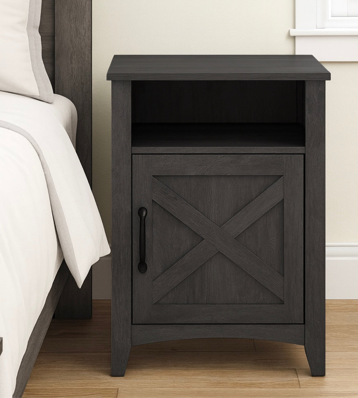 Farmhouse Nightstand w/ Barn Door