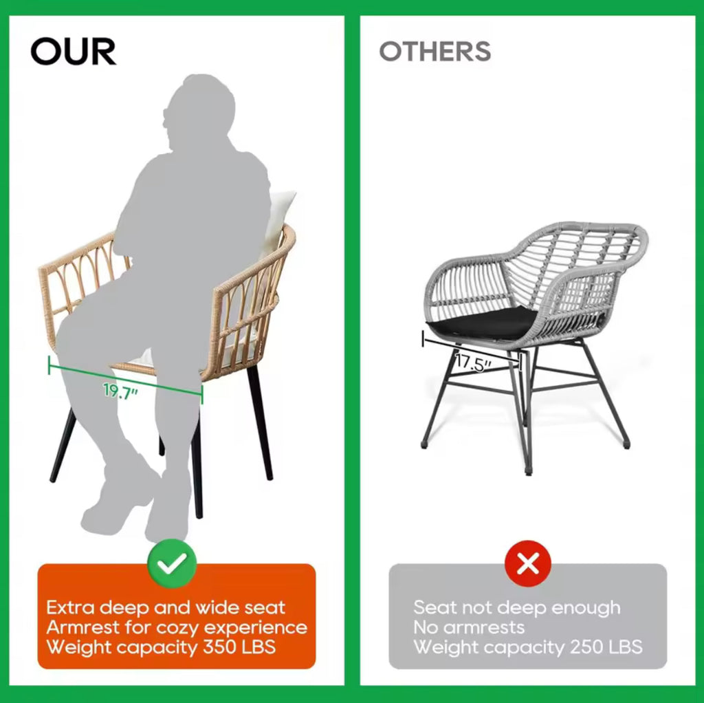 Outdoor Wicker Armchairs (Set of 2)