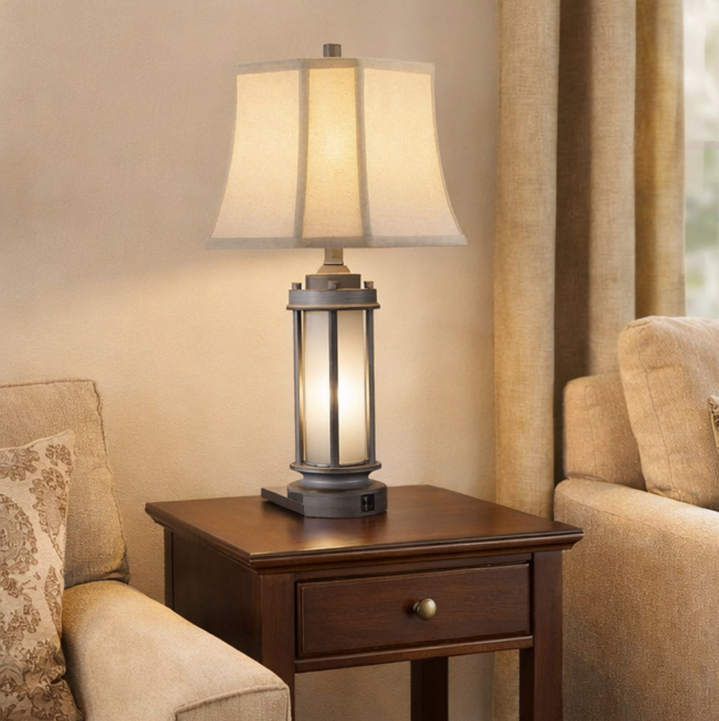 Night Light Table Lamp w/ USB Ports (Set of 2)