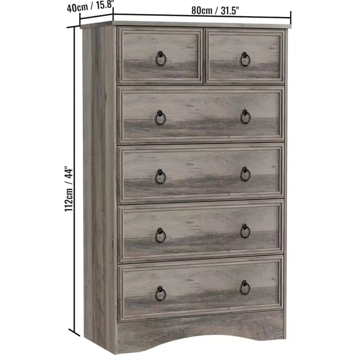 6-Drawer Wood Bureau