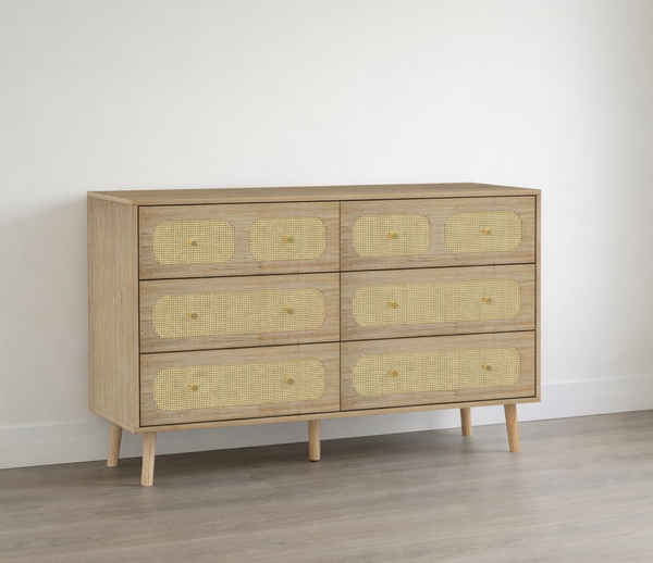 6-Drawer Rattan Chest