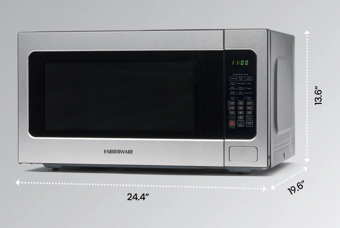 Farberware 2.2 Cubic Feet Professional & Smart Microwave Oven w/ Sensor Cooking