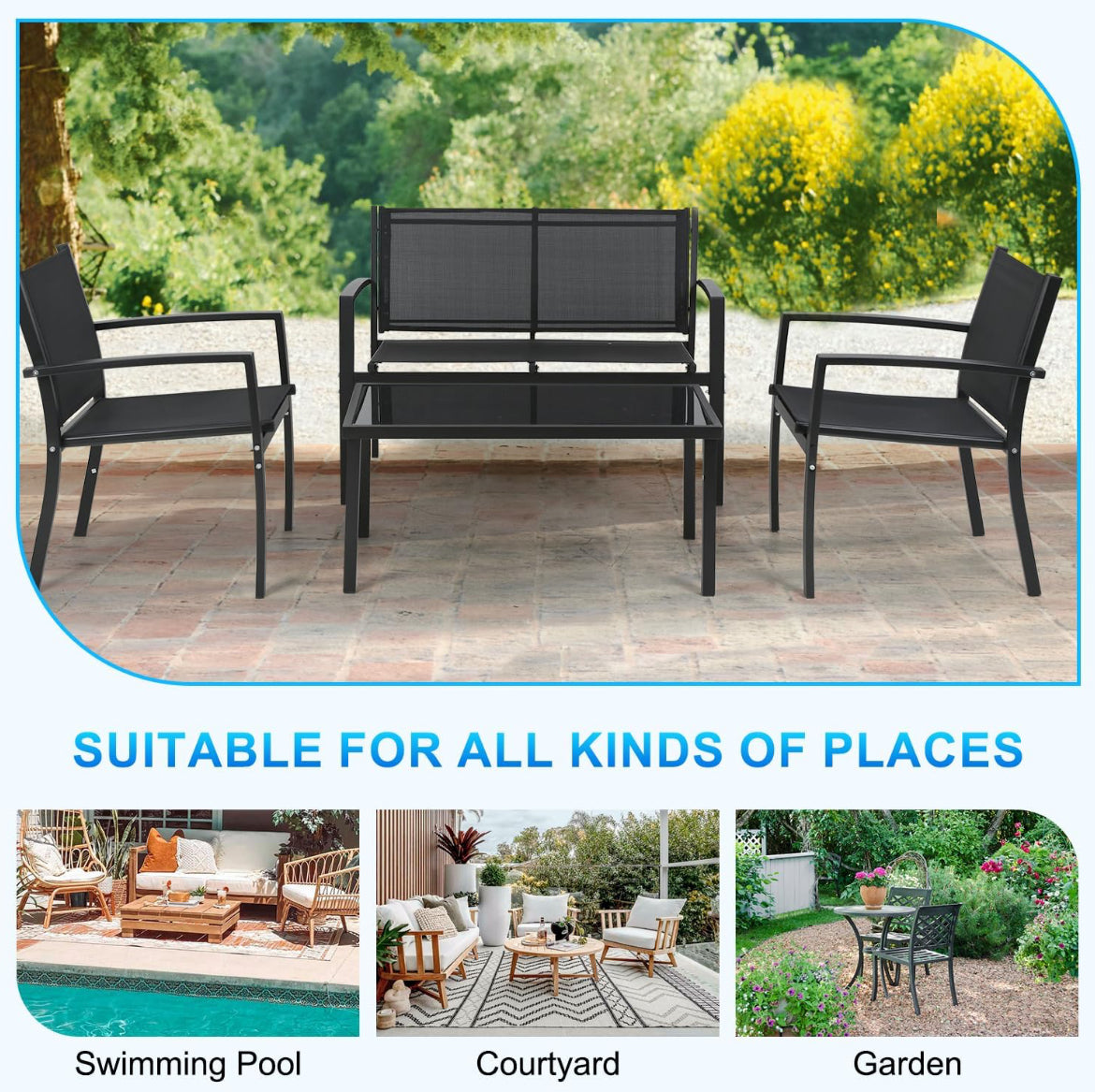 4-Piece Outdoor Garden Sofa Set